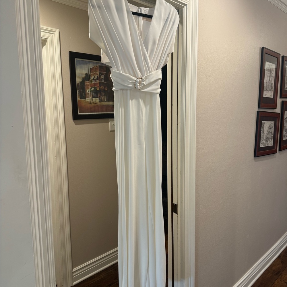 White Jumpsuit! Perfect for bridal events/bachelorette